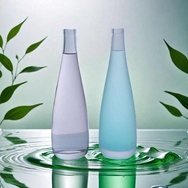 Wholesale 330m 500ml Drop Shape Mineral Glass Water Bottle Purified Glass Water Bottle with Aluminum Cap – Glass Water Bottle and Bottle with Screw Cap price