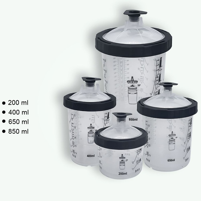 200 Ml Plastic Disposable Spray Paint Gun Cup Suitable for Car Refinishing Painting Oil-Based Paint Mixing – Spray Gun Cup and Plastic Spray Paint Gun Cup