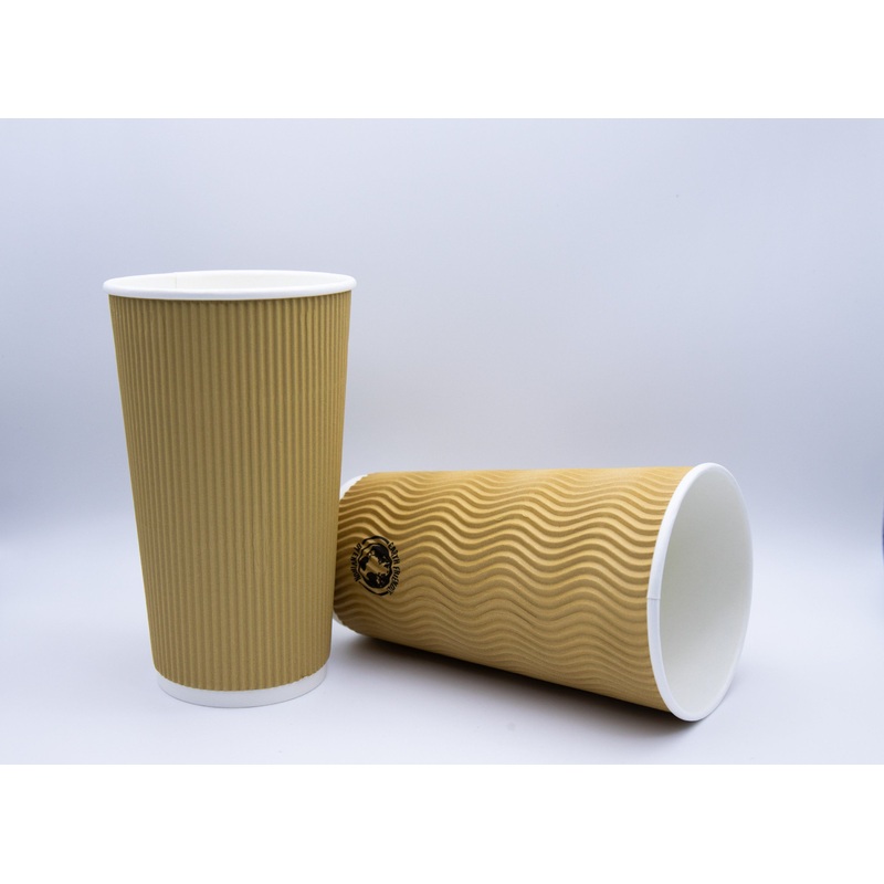 Factory Sale Disposable Custom Logo PLA PE Water-Based Coating Ripple Wall Paper Cup with Lid – Cups and Paper Cup price