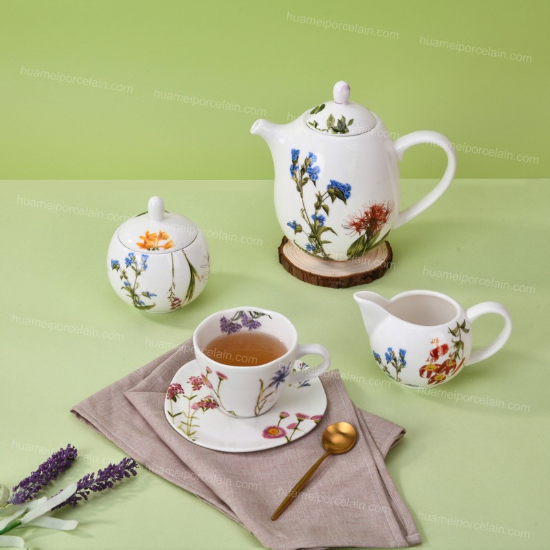 Good Price Porcelain Lavender Teapot Coffee Cup & Saucer Ceramic Tea Set – Tea Set and Ceramic Tea Set price
