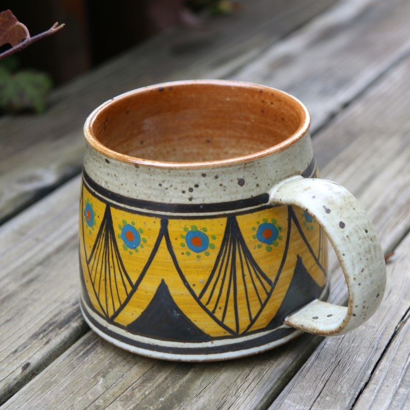Handcrafted Painted Ceramic Pottery Coffee Cup Mug with Handle Made in Jingdezhen Friend Gift – Handpainted Coffee Mug and Handcrafted Cup price