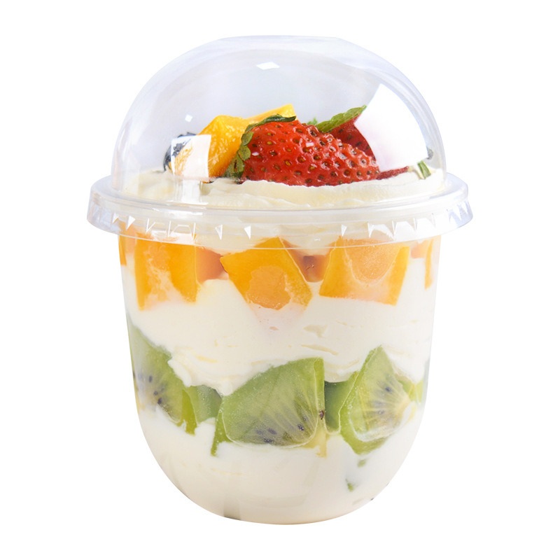 High Quality Round Disposable Composable Cold Food Vegetable Fruit Salad Clear Pet Plastic Dessert Cups with Lid – Dessert Cups and Disposable Plastic Cups with Lid price