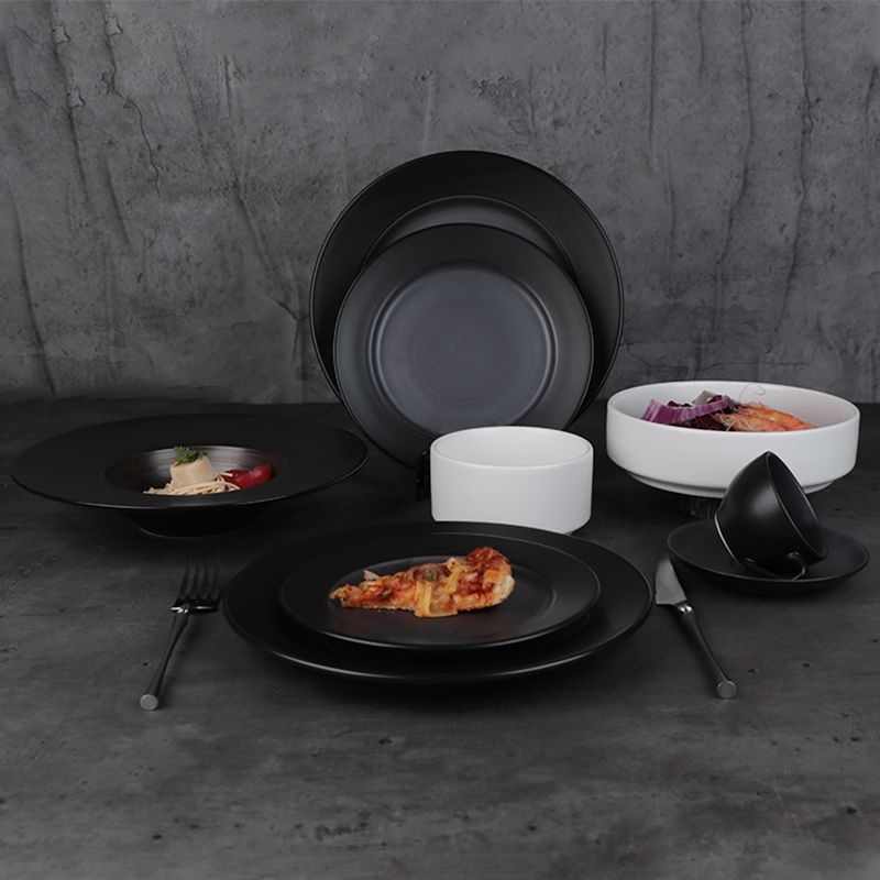 in Stock Coffee Cryptolalia Western Black Hotel Porcelain Ceramic Tableware Dinner Set – Tableware and Plate price