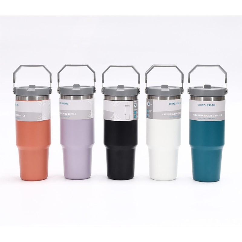 Manufacturer Metal Vacuum Insulated Travel Outdoor Cups Flip Straw 30/40oz Stainless Steel Tumbler with Handle – Stainless Steel Mug and Stainless Steel Tumbler price