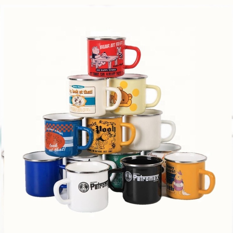 Stainless Steel Rim 11oz 350ml Traveling Enamel Carbon Steel Coffee Mug – Mug Cup with Picture and Cheap Christmas Mug price