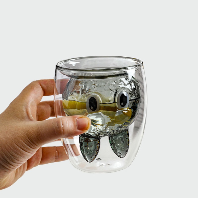 The Latest Cartoon-Style Design Appearance Customized Double Wall Glass Cup with Colors Inner Decoration – Glass Cup and Glass Mason Jar price