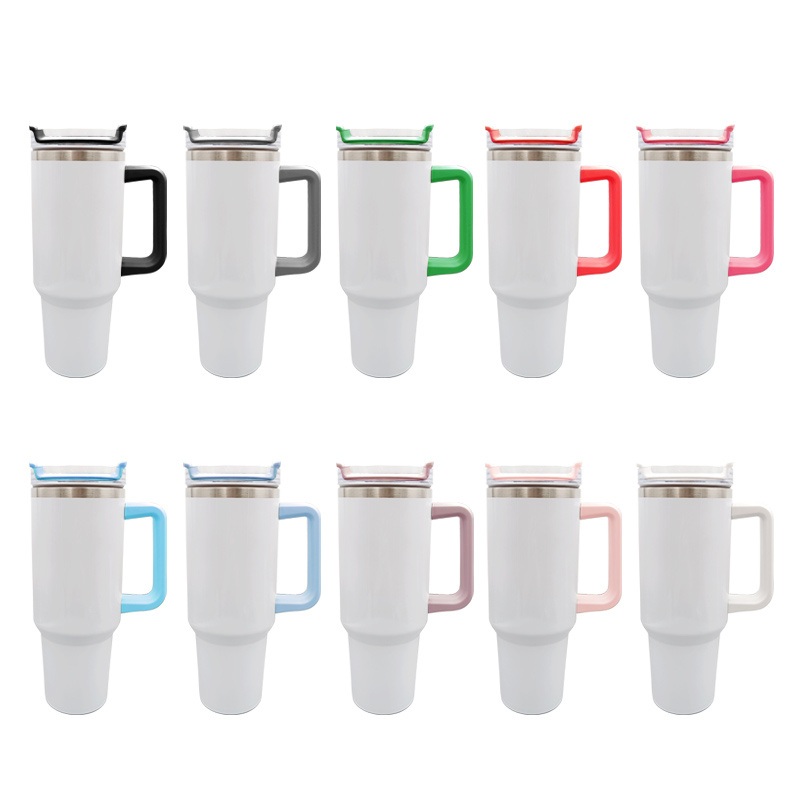 40oz Double Wall Stainless Steel 18/8 Cup Vacuum Insulated Travel Tumbler with Handle – 40oz Color Handle Sublimation Travel Tumbler and Tumbler with Straw price