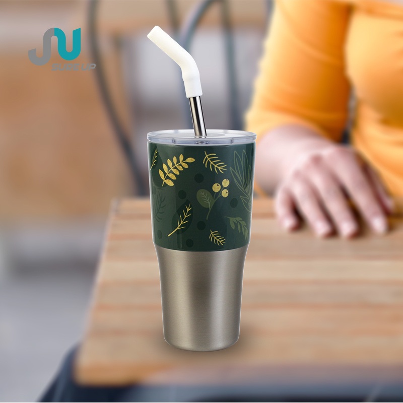 410ml Custom Pattern&Logo Double Wall 304 Stainless Steel Coffee Mug with Straw Tumbler Thermos Flask Thermo Mugs for Daily Life – Thermo Mugs and Thermos Flask price