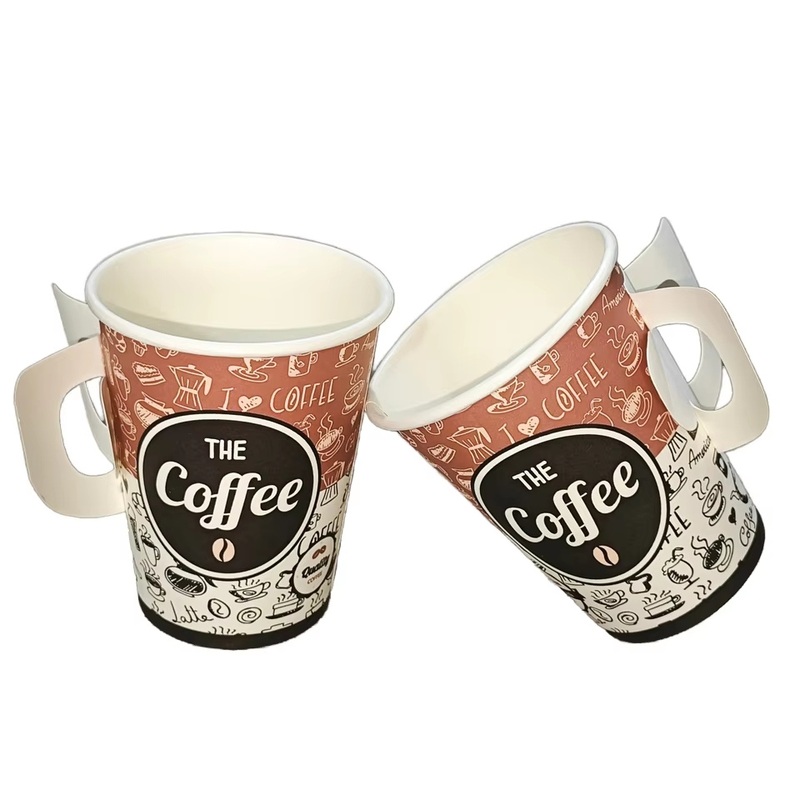 7oz Biodegradable Disposable Single Wall Hot Drink Coffee Paper Cup with Handle – Disposable Paper Cup and Coffee Paper Cup price