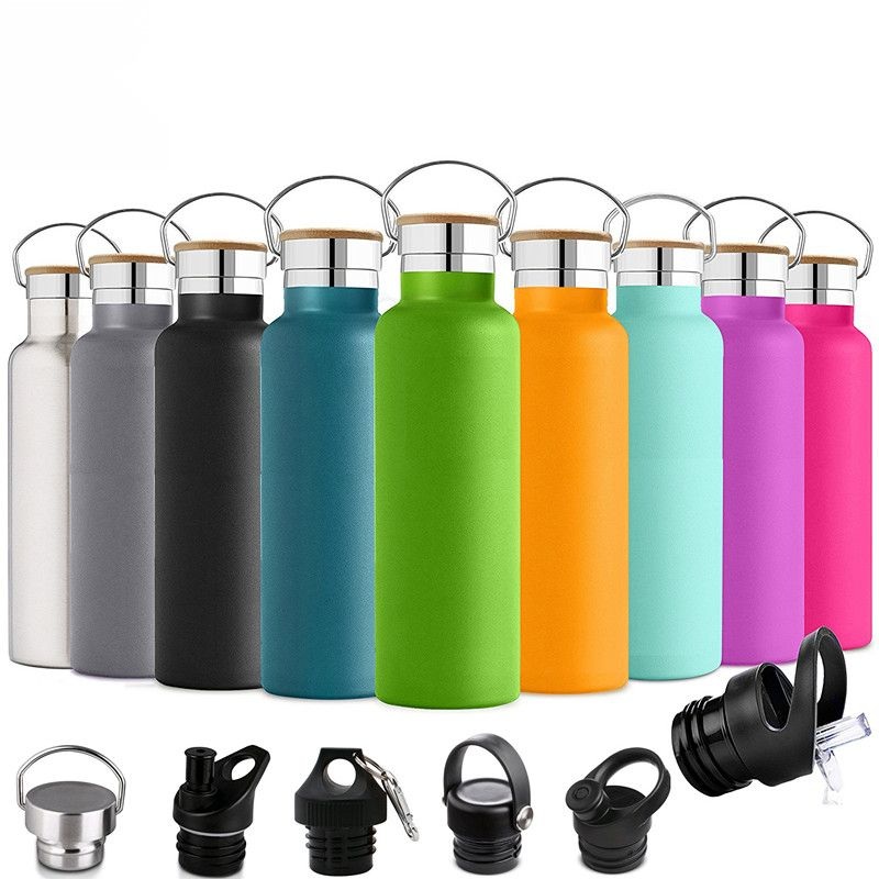 Amazon 500ml Bamboo Style Lid Stainless Steel Sport Water Bottle for Outdoor – Sport Bottle and Stainless Steel Bottle price