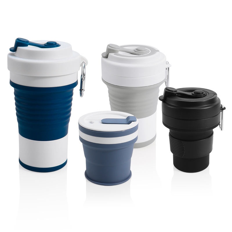 Custom Portable Cups Foldable 16oz 350ml 450ml 500ml 550ml Outdoor Travel Reusable Silicone Folding Collapsible Coffee Cup – Portable Coffee Cup and Silicone Coffee Cup price
