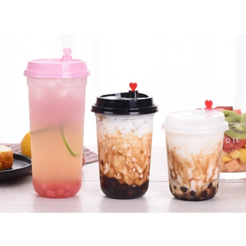 Disposable Transparent Plastic Cup Juice Cups Cold Drinks Milk Tea Cup Takeaway Packaging with Lid 500ml – Disposable Catering Supplies and Disposable Tableware price