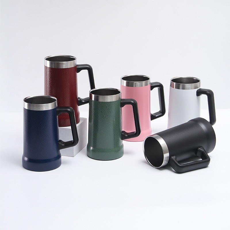 Handgrip Beer Mug 24oz Adventure Big Hand Grip Custom Copo Termico Double Wall Stainless Steel Coffee Cup with Handle – Mug and Custom Mug price