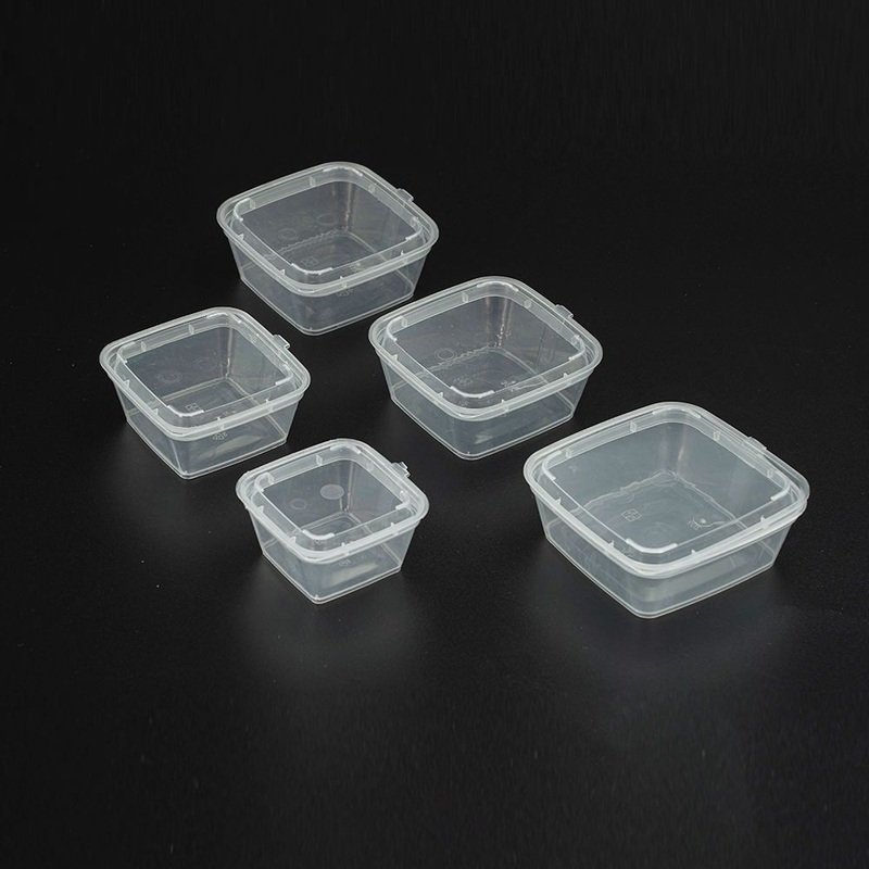 High Quality Disposable Hinged Lid Food Packaging Square Plastic Sauce Cup – Plastic Sauce Cups and Square Plastic Cups price