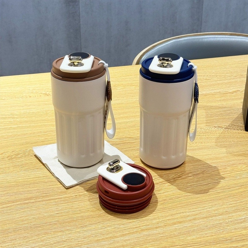 New Ideal Smart Drinkware Eco Friendly BPA Free Double Wall Stainless Steel Vacuum Temperature Indicator Display Coffee Mug Cups with LED Lid – Sport Thermos and Stainless Steel Thermos price