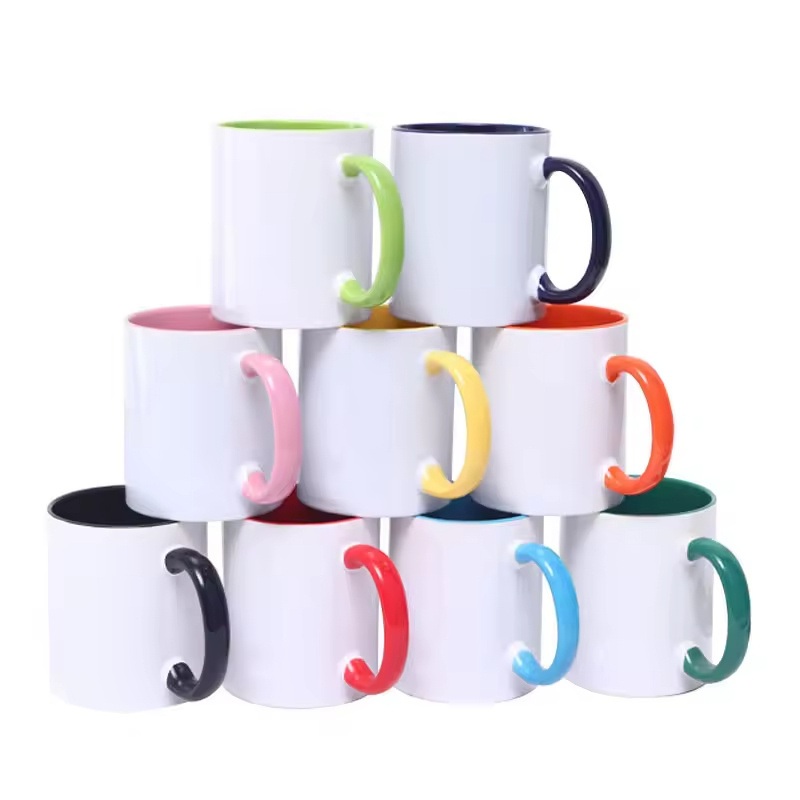 Wholesale Custom Logo Sublimation Blank 11oz Promotion Gift Ceramic Coffee Mugs Inner Colored 11 Oz Ceramic Mug – Custom Promotional Mugs and Bulk Sublimation Mugs price
