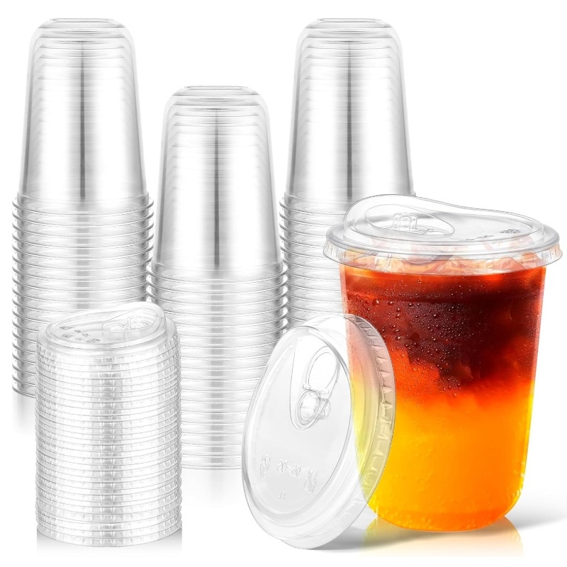 12 Oz Pet PLA Factory Custom Plastic Cups Crystal Clear Plastic Cups with Strawless SIP Lids – Plastic Cup and Disposable Cup price