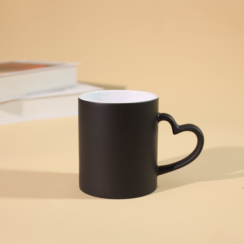 Color-Changing Magic Sublimation Heart Handle Ceramic Mug, Custom Logo Creative Porcelain Cup Tea Breakfast Beer Coffee Milk Mug Tableware Office Promotio – Mug and Cup price