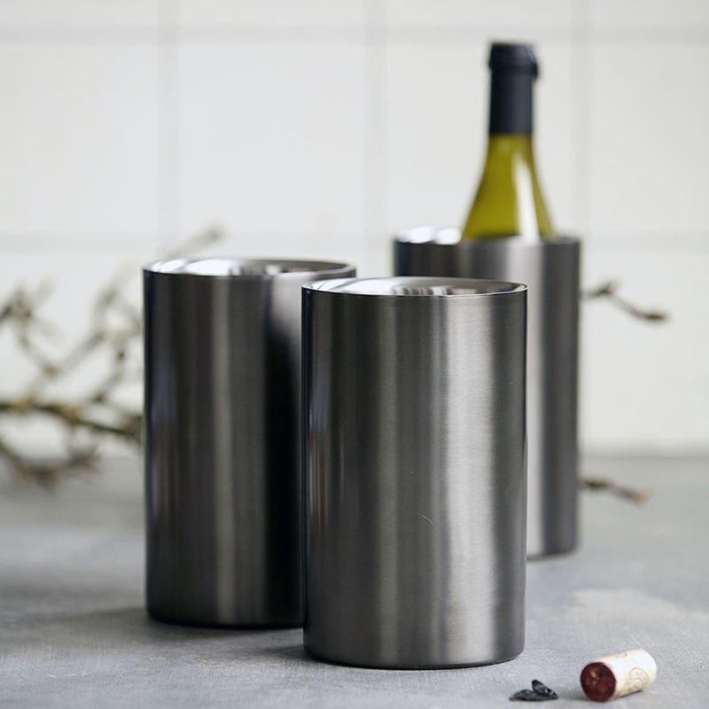 Custom Stainless Steel Double Wall Insulated Beer Cooler Ice Bucket Wine Bucket – Stainless Steel Wine Chiller and Stainless Steel Wine Cooler Bucket price