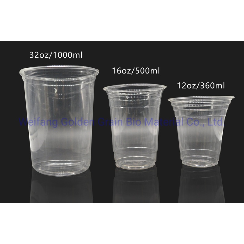 Eco Biodegradable Juice Milk Shake Cold Drinking Clear 16oz Disposable Plastic PLA Cups with Lids and Straws – Compostable Cup and PLA Cup price