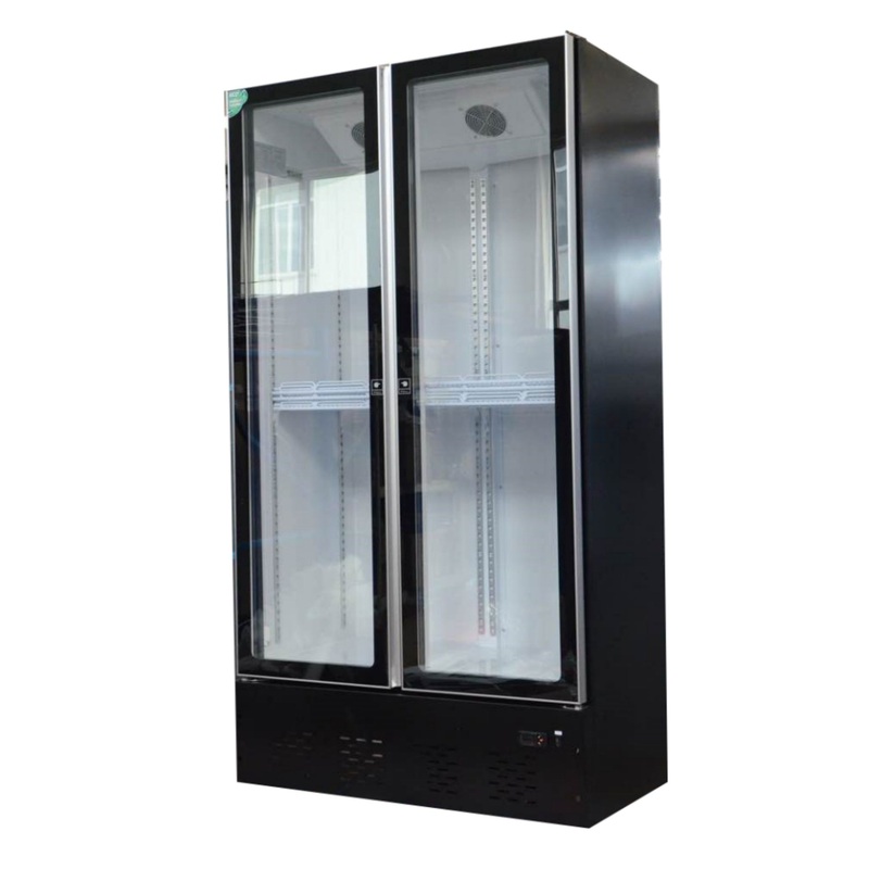 Full Glass Door Stainless Steel Edge Big Fan Cooling System Visi Cooler – Visi Cooler and Chiller price