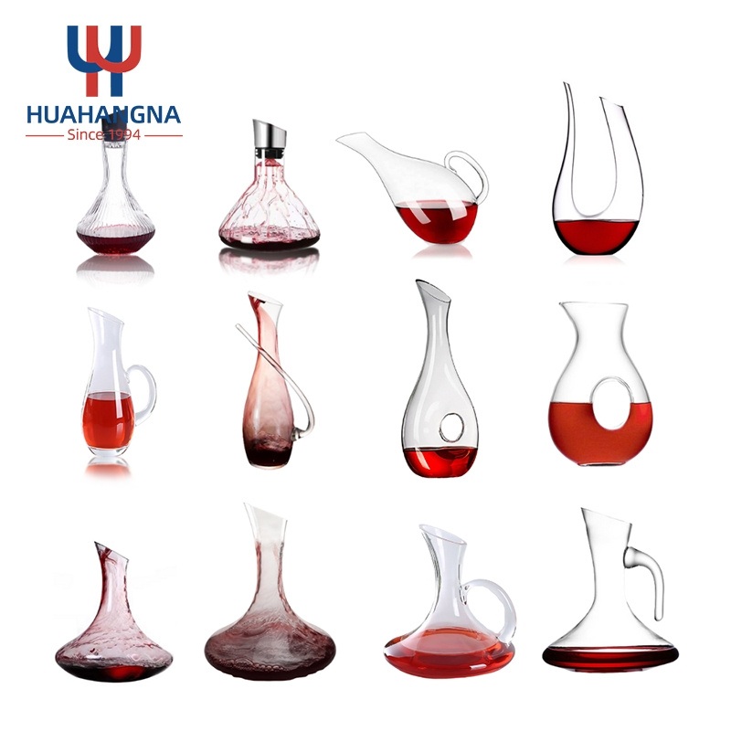 Huahangna Hand Made Wine Glassware Liquor Carafe Dispenser Engraved Crystal Clear Rotating Glass Wine Decanter for Hotel Restaurant – Wine Decanter and Glass Decanter price