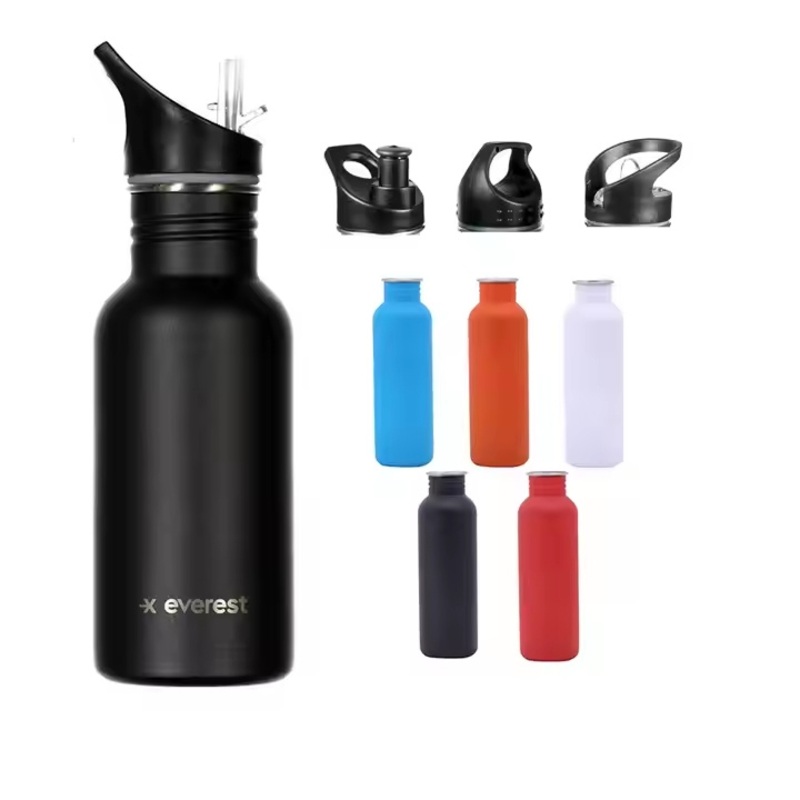 OEM Reusable 12oz 17oz 25oz 350ml 500ml 700ml Single Wall 304 Stainless Steel Water Bottle with Straw Lid – Water Bottle and Stainless Water Bottle price
