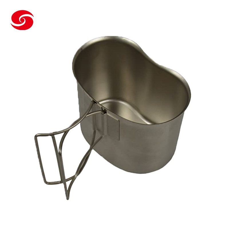 Stainless Steel Canteen Cup Sports Camping Combat Tactical Metal Water Canteen Bottle Cup – Stainless Steel and Canteen