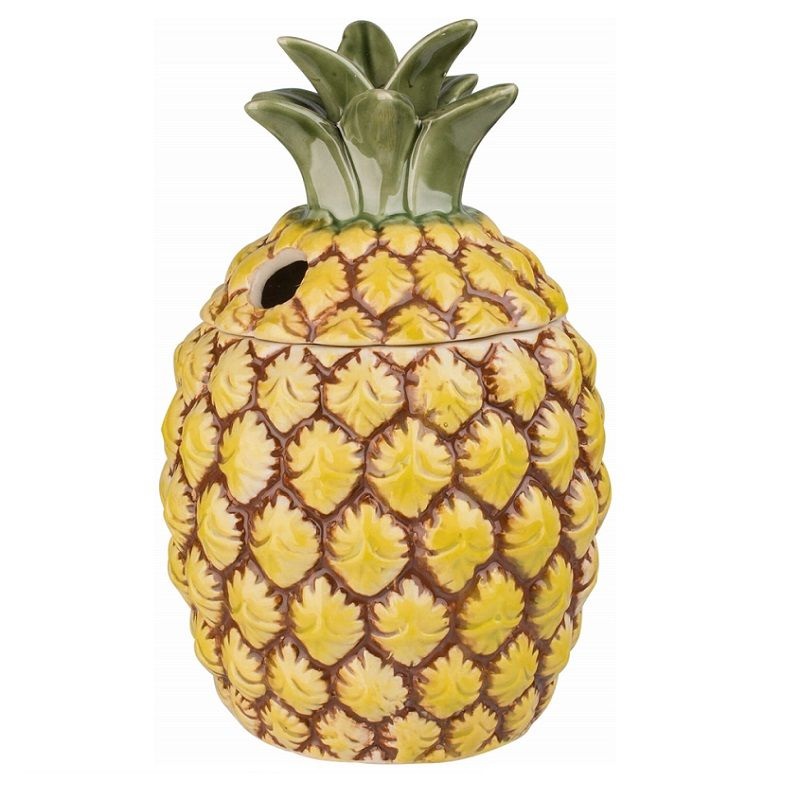 Yellow Pineapple Skull Tiki Mug Green Ananas – Pineapple Tiki Mug and Pineapple Skull Mug price