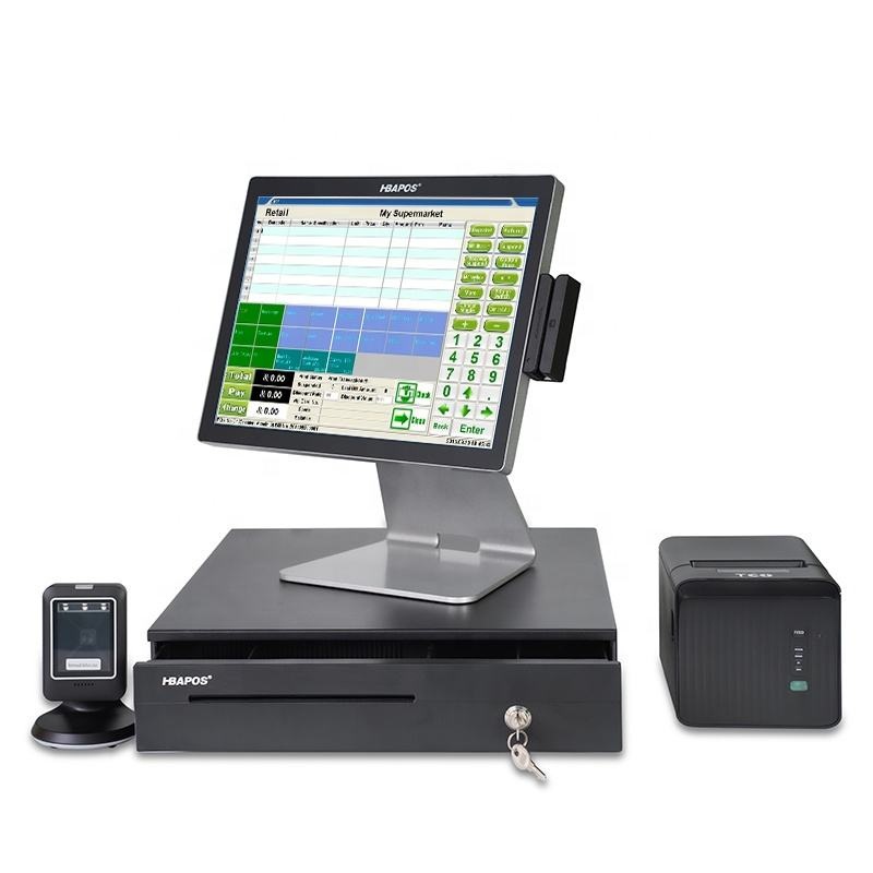 15inch Capacitive Touch All in One POS Systems Complete Sets of Thermal Printer, Bar Code Scanner, Cash Drawer – All in One POS Systems and 15inch Capacitive Touch POS Systems price