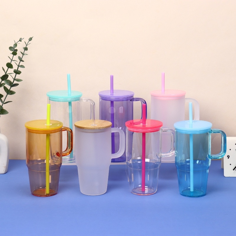Borosilicate Glass Mug Cups 20oz Jelly Clear Frosted Glass Tumbler for Sublimation and UV Dtf Wraps – Clear Glass Tumbler and 20oz Glass Tumbler price