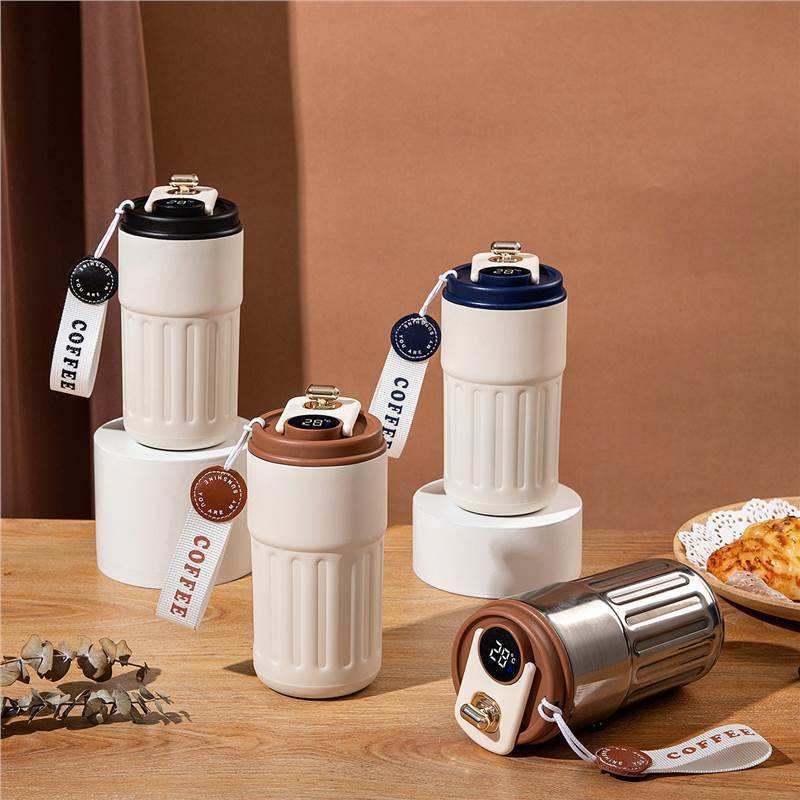 Cup Outdoor Travel with Temperature Display OEM ODM Logo Insulated Stainless Steel Insulated Bottle Vacuum Bucket – Cap and Coffee Cup price