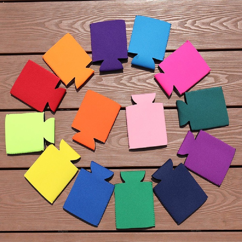 Custom 330ml Promotional Neoprene Foam Cheap Blank Plain Solid Color Folding Can Cooler Sleeve Stubby Holder Beer Coozies Coozy – Can Cooler and Stubby Holder price