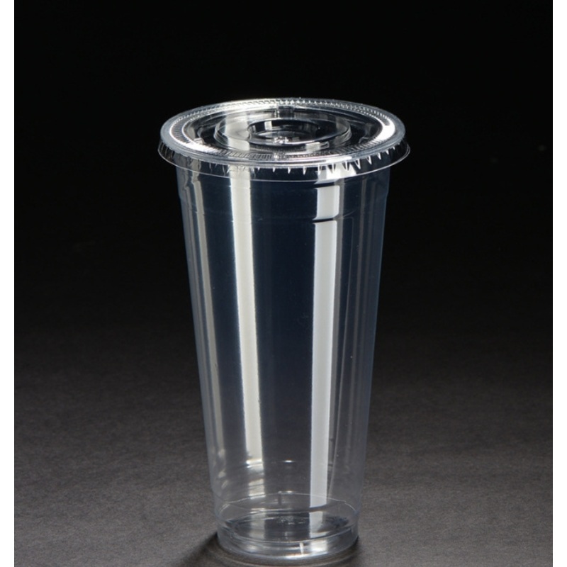 Disposable Plastic Pet Cup with Dome Flat Lid Ice Cream Coffee Cups – Plastic Cup and Cold Drink Cup price