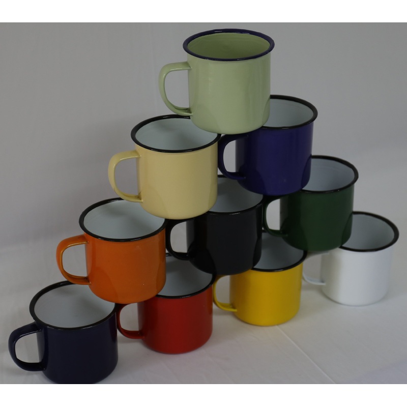 Enamel Dark Color Mug Inside White Outside Colored Without Decal Coffee Cup – Colored Enamel Mug and Enamel Mug price