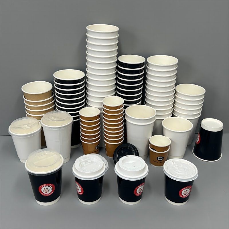 High Quality Custom Logo 8/10/12//16/20/22oz Double Wall Paper Cup for Drink – Biodegradable Double Wall Coffee Cup and Custom Printed Double Wall Paper Cup price