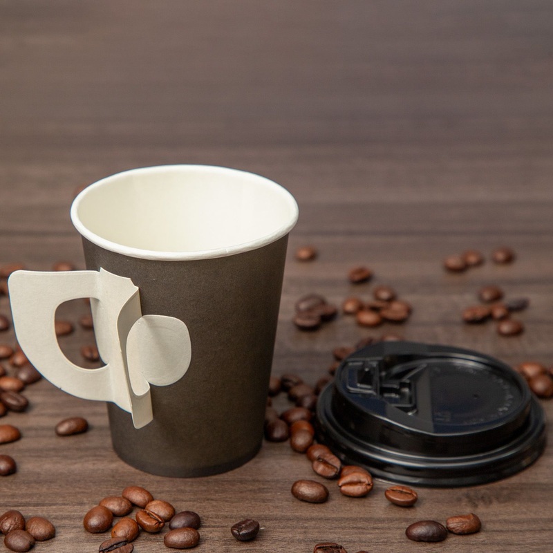 Popular Disposable Coffee Paper Cup with Lid – Single Wall Paper Cup and Paper Cup Qwith Handle price