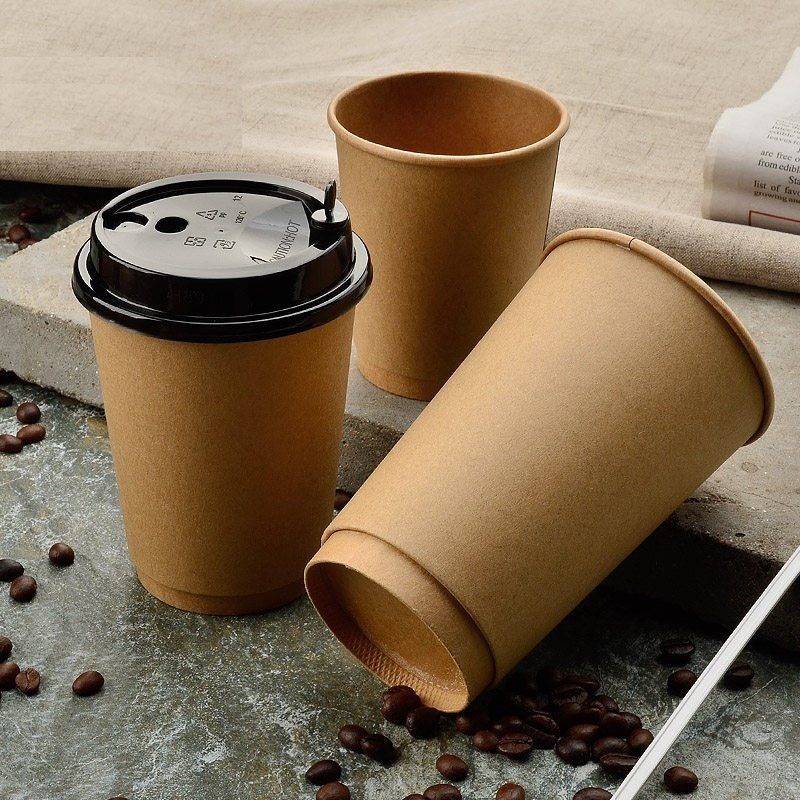 Recycled Custom Color Logo Disposable Eco Friendly 8oz Double Wall Paper Cup with Lid – Paper Cup and Coffee Cup price