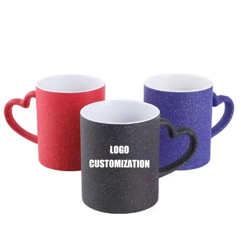 Starry Sky Color-Changing Magic Sublimation Heart Handle Ceramic Mug, , Custom Logo Creative Porcelain Cup Tea Breakfast Beer Coffee Milk Mug Tableware Office – Mug and Cup price