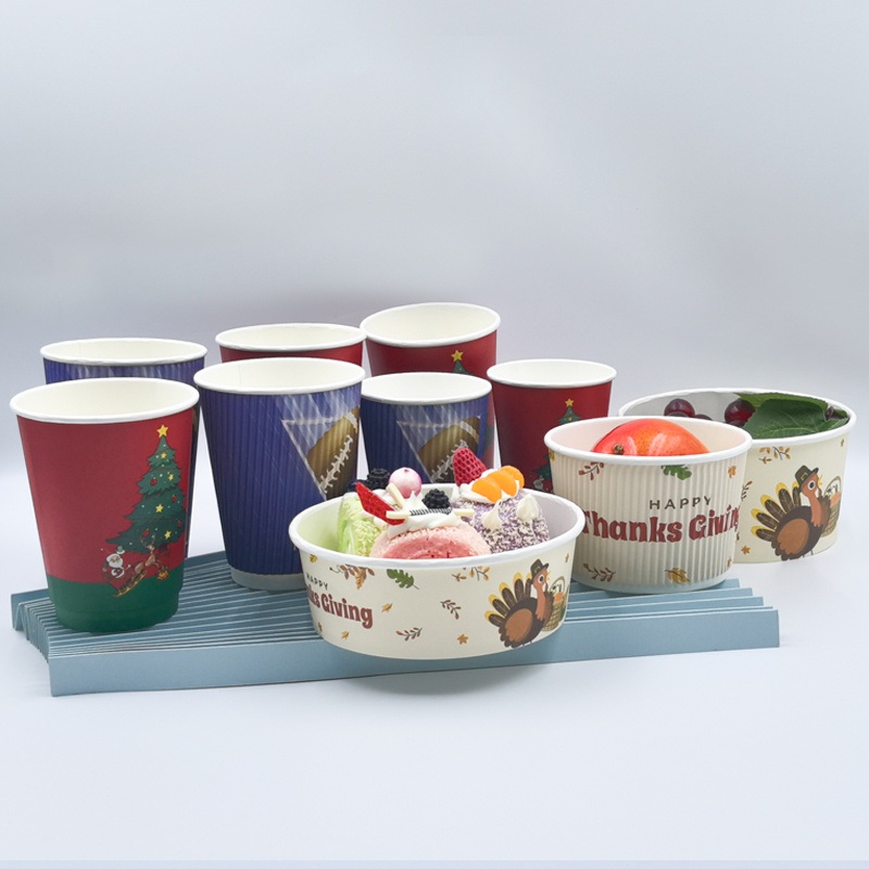 WM19 12oz Corrugated Ice Cream Cardboard Custom Printed Tea Plates Bubble Plastic Water Beverage Biodegradable Disposable Coffee Bubble Paper Cup – Coffee Paper Cup and Disposable Paper Cup price