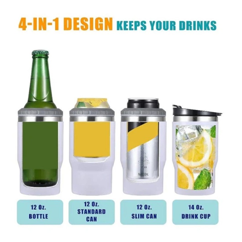 4 in 1 Double Wall Stainless Steel Vacuum Insulated Tumbler Can Cooler – Can Cooler and Stainless Steel Can Cooler price