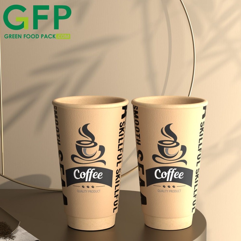 8oz 12oz 16oz Disposable Double Wall Paper Cups Customized Hot Coffee Paper Cup with Sleeves and Lid – Paper Cup and Coffee Cup price