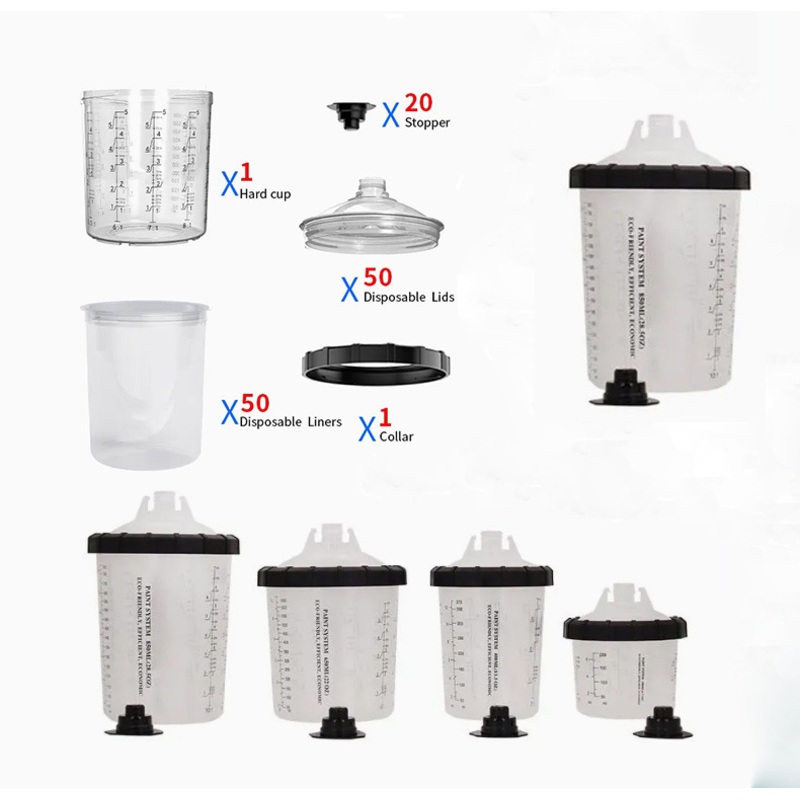 Autopaint Disposable Spray Paint Cups Small Capacity Spray Gun Cup Professional Paint Spray Cup Kit for Auto Refinish – Painting Cup for Car and Painting Cup