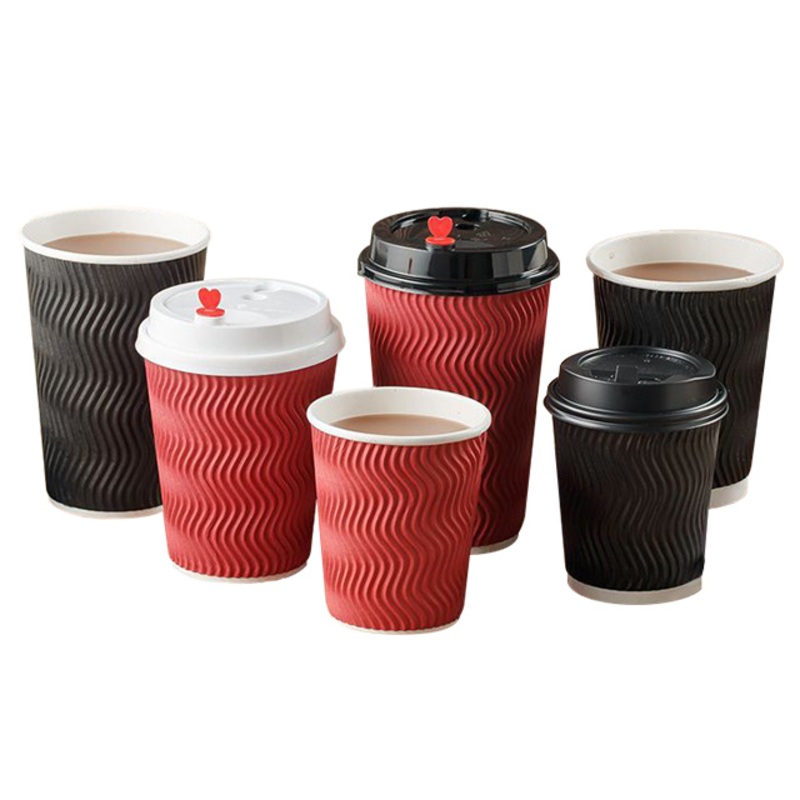 Biodegradable Disposable Coffee Ripple Wall Paper Cup Disposable Paper Coffee Cups with Lids and Sleeve – Coffee Cup and 8oz Coffee Cup price