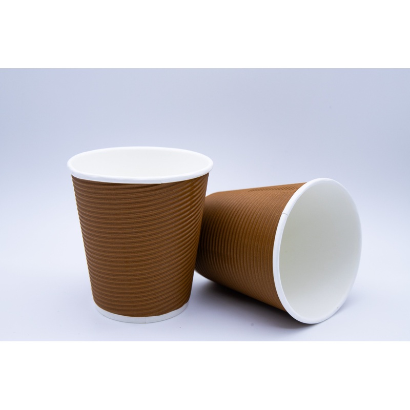 Customized Printed Disposable 8oz 12oz 16oz Hot Cold Drinks Ripple Wall Paper Cup with Lid – Cups and Paper Cup price