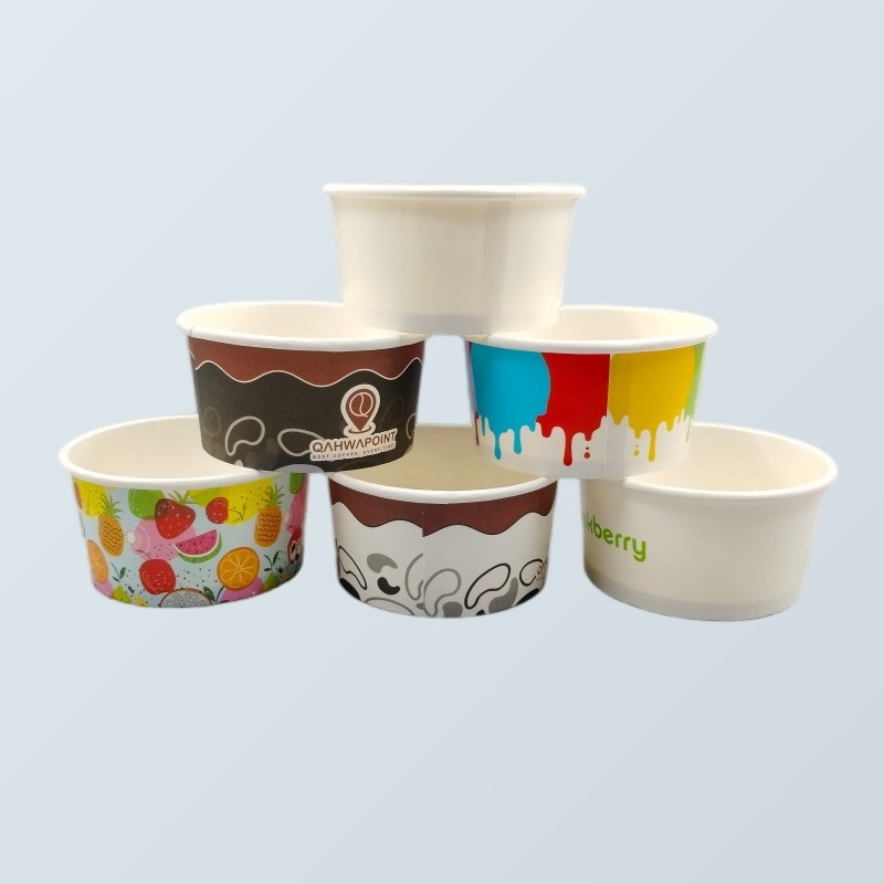 Disposable Frozen Yogurt Ice Cream Paper Cup 3oz 4oz 5oz 6oz 8oz 12oz 16oz 20oz Fruit Sauce Cup – Ice Cream Cup and Paper Cup price