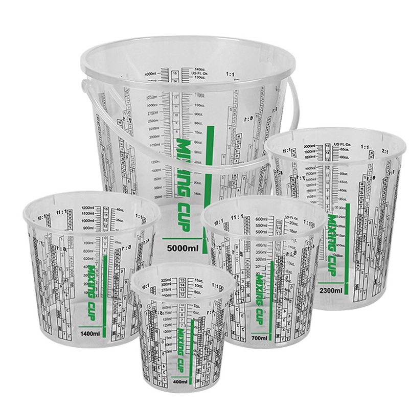 Disposable Transparent Graduated Paint Mixing Cup with Scale Automotive Plastic Paint Cup 700ml – Paint Mixing Cup and Graduated Paint Mixing Cup