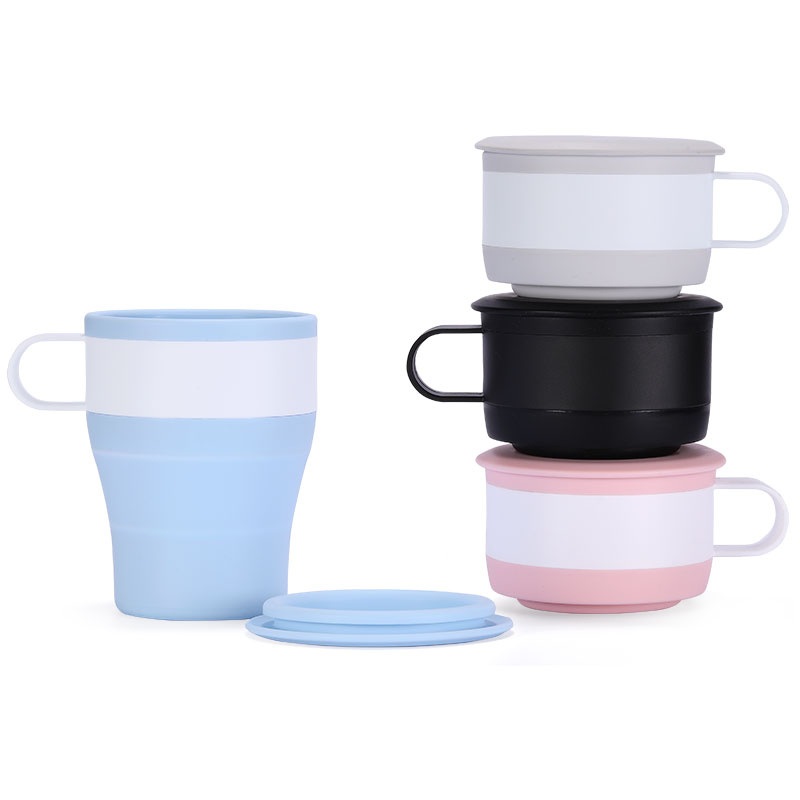Eco Friendly Smart Silicone Magic Collapsible Cup Tazas Set Custom Logo Reusable Travel Coffee Mug – Reusable Travel Mug and Reuseable Coffee Cups price