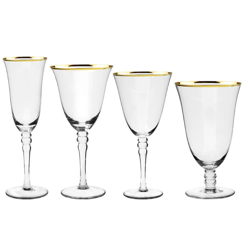Popular Gold Rim Champagne Wine Glass for Wedding Party Hotel with FDA – Goblet Wine Glass and Red Wine Glasses price
