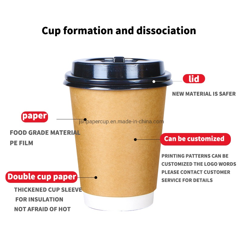 Wholesale Eco Friendly Disposable Full Printing Color 8oz 14oz 16oz Double Wall Customized Coffee Paper Cups for Hot Water Coffee Juice Drinking – Paper Cup and Disposable Coffee Cup price